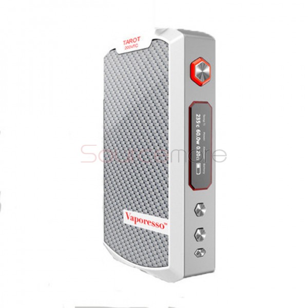 Vaporesso Tarot 200VTC Mod Powered by Dual 18650 Cells OLED Screen 200W Powerful Box Mod Supporting TC VW Modes-White