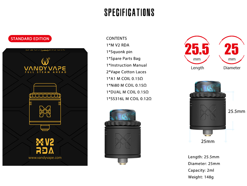 Mesh V2 RDA Atomizer Specification