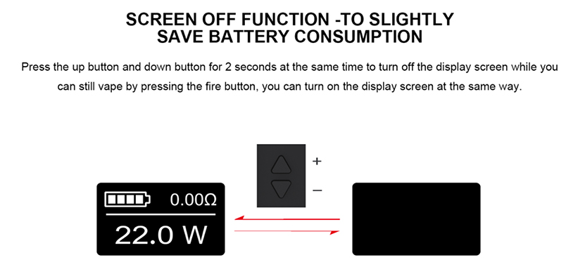 Artery PAL II Pro Kit Screen Off Function