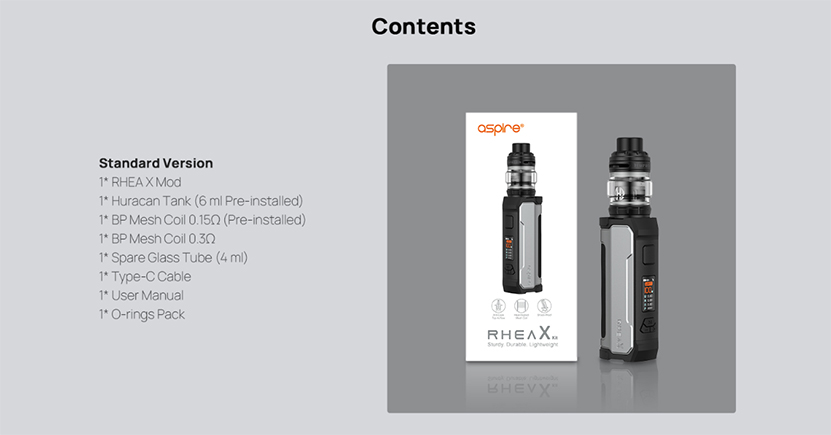 Aspire Rhea X Kit Package