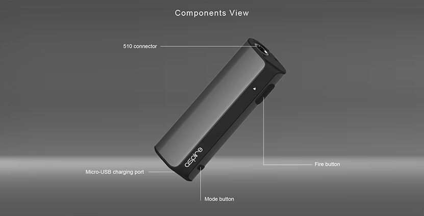 Aspire K Lite Mod 900mAh Components View 