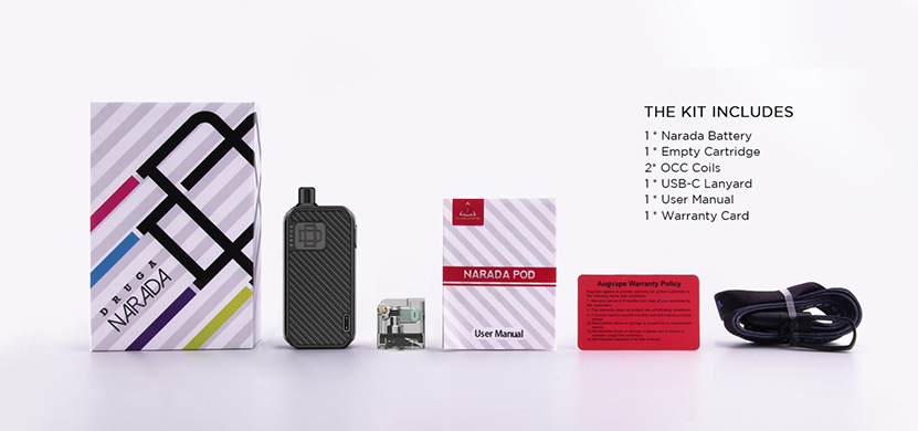 Augvape Narada Pod Kit Contents