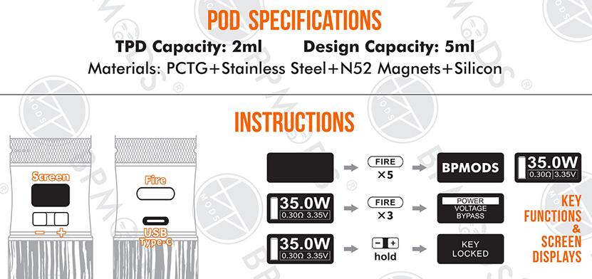 BP MODS Lightsaber Pod Mod Kit Specifications