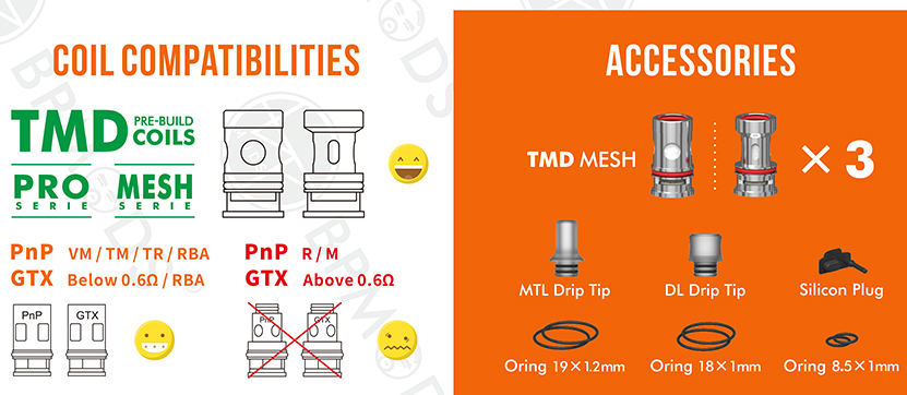 BP MODS Lightsaber X Multifunctional Pod Mod Kit Coil Specifications