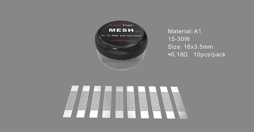 Damn Vape Intense Mesh MTL Coil Parameters 