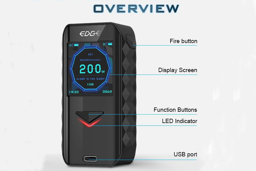 Digiflavor Edge Mod TC 200W Wireless Charging Box Mod