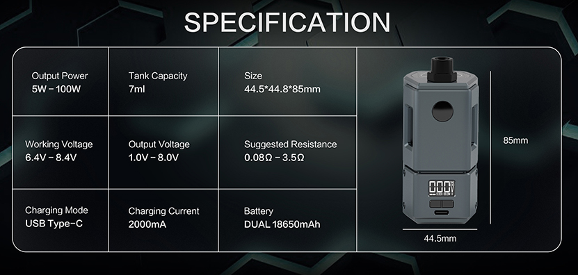 DOVPO Ethos Boro Kit Specifications