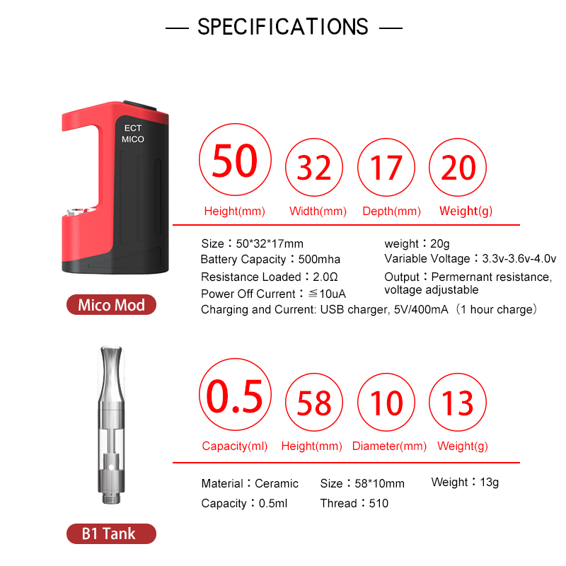 ECT Mico Kit with B1 Tank Specifications