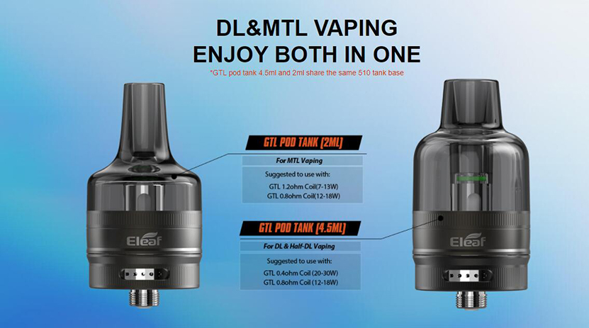 Eleaf GTL Pod Tank 4.5ml/2ml with GTL Coils