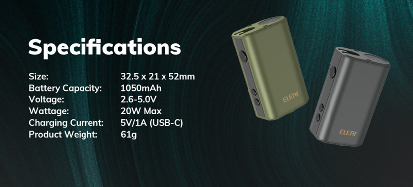 Eleaf Mini iStick 20W Battery Specification