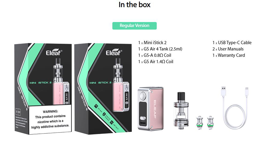 Eleaf Mini iStick 2 Kit Package