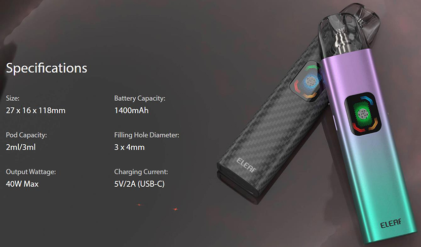 Eleaf iCita SE Pod Kit Specifications