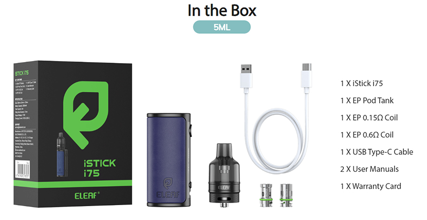 Eleaf iStick i75 Kit Package