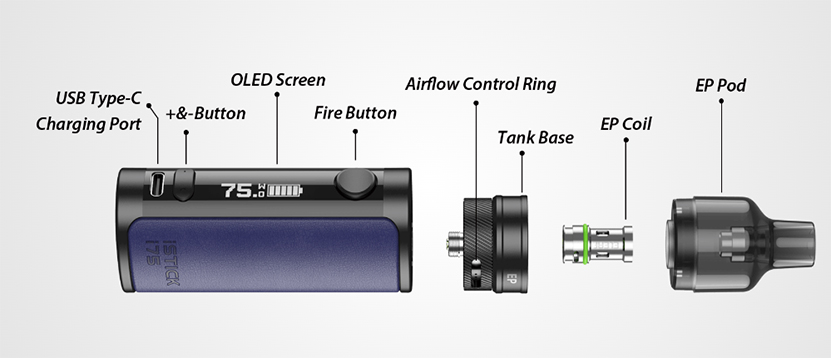 Eleaf iStick i75 Kit Parts