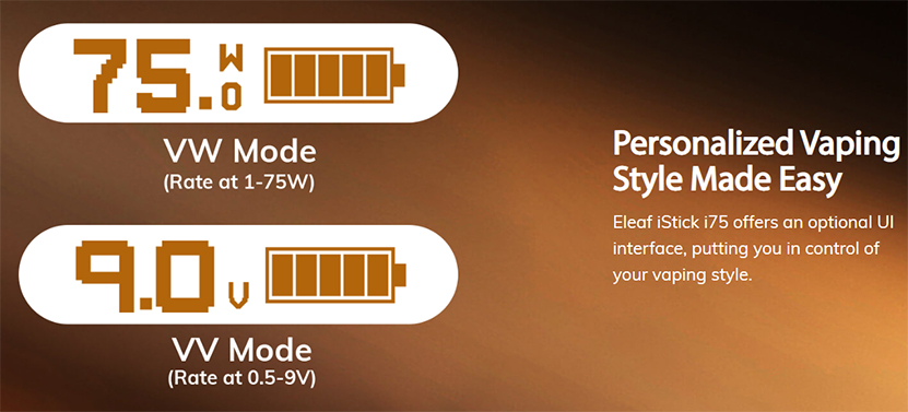 Eleaf iStick i75 Mod Optional UI Interface