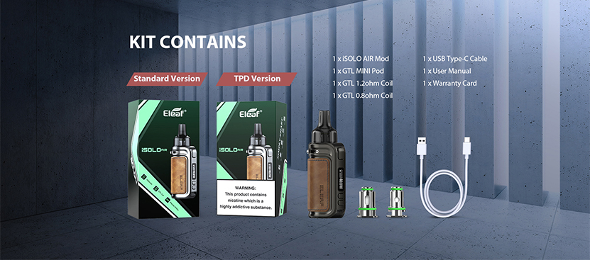 Eleaf isolo air Kit package