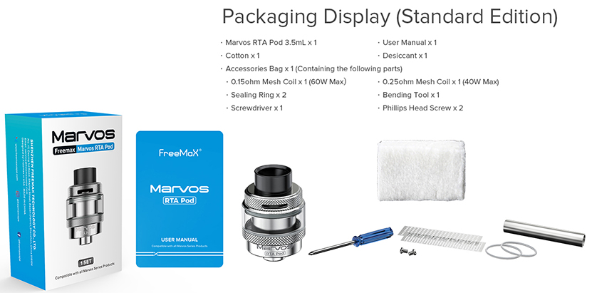 Freemax Marvos RTA Pod Package