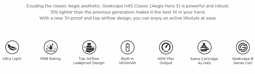 GeekVape H45 Classic Kit Features