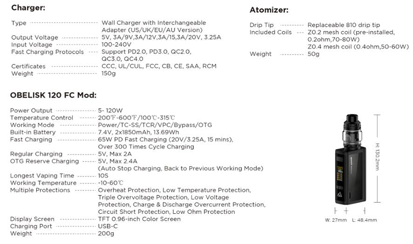 GeekVape Obelisk 120 FC Mod Feature 6