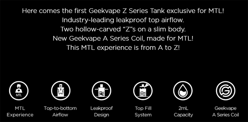 GeekVape Z MTL Tank Features