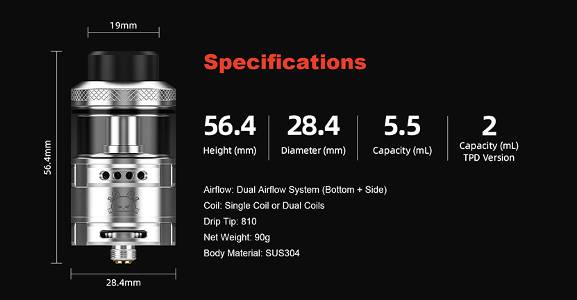 Hellvape Fat Rabbit RDA specification