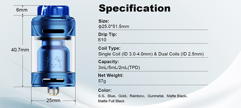 Hellvape Fat Rabbit Solo 2 RTA Specifications