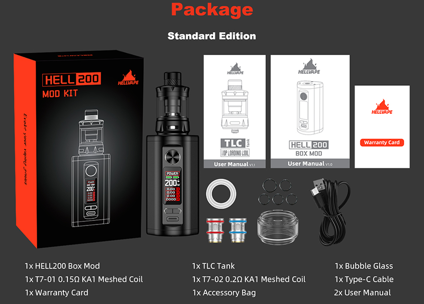 Hellvape H200 Mod Kit Package