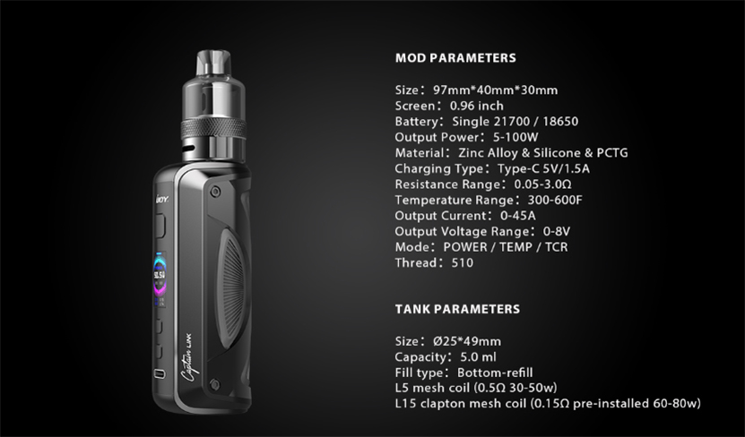 iJoy Captain Link Kit specification