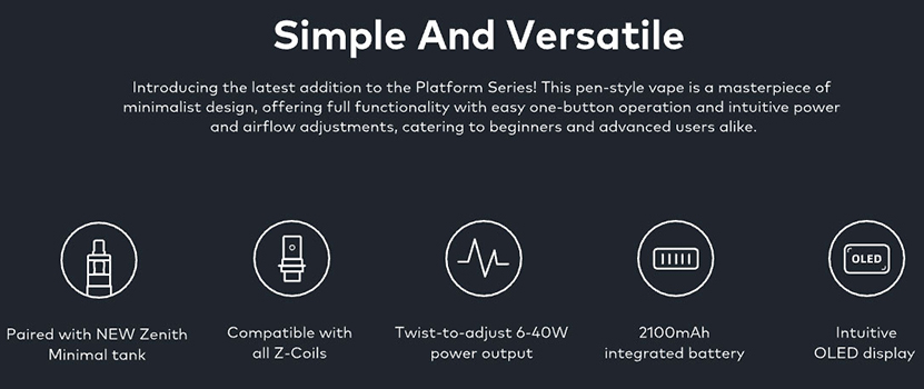 Innokin EZ Tube Zenith Minimal Kit Features Design