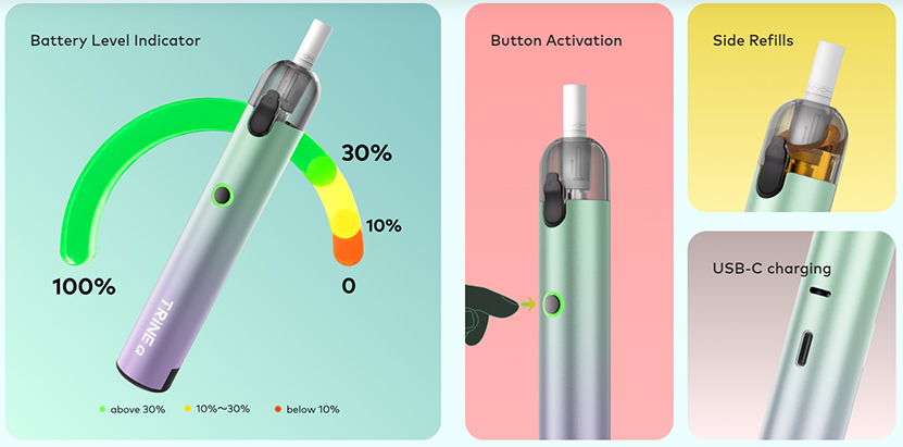 Innokin Trine Q Pod Kit Battery Indicator