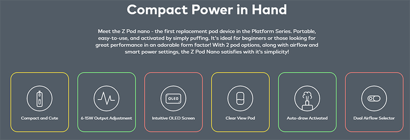 Innokin Z Pod Nano Kit Features