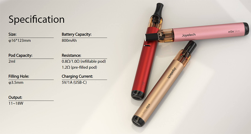 Joyetech eGo Slim Kit Specification