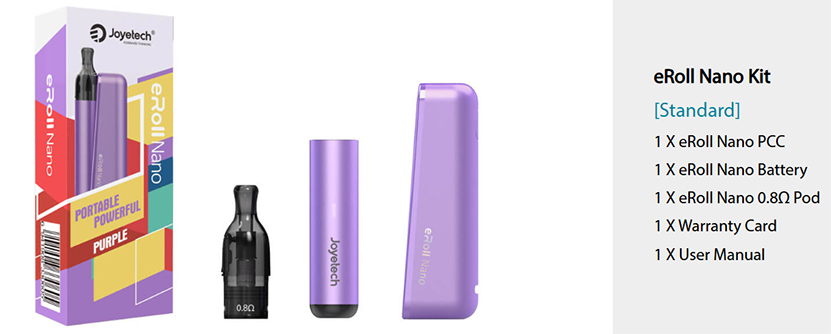 Joyetech eRoll Nano Pod Kit Package