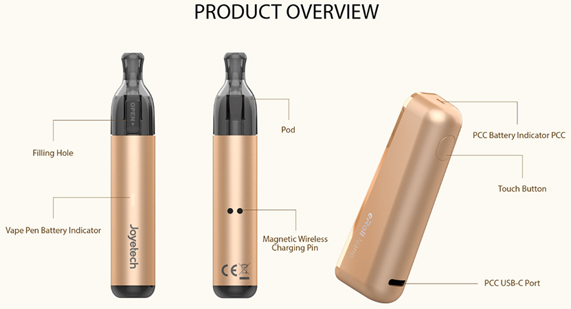 Joyetech eRoll Nano Pod Kit Parts