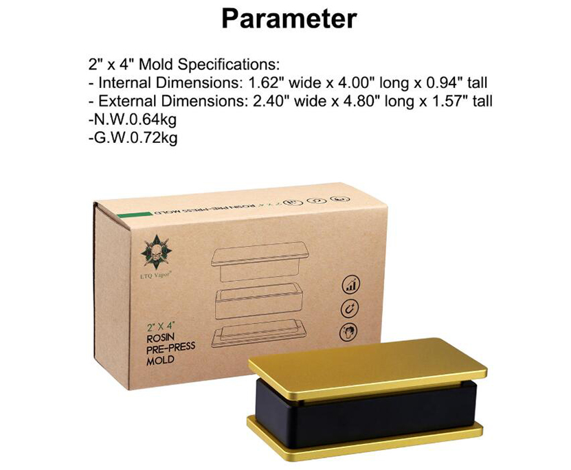 LTQ Vapor Rosin Pre-Press Mold Parameters