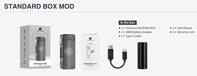 Lost Vape Centaurus N100 Mod Package