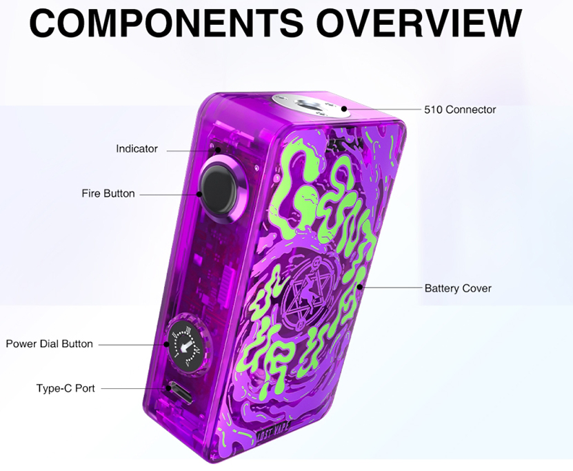 Lost Vape Centaurus P200 Mod Components Overview