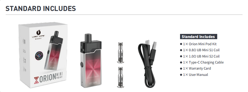 Lost Vape Orion Mini Pod System Kit 800mAh 17W