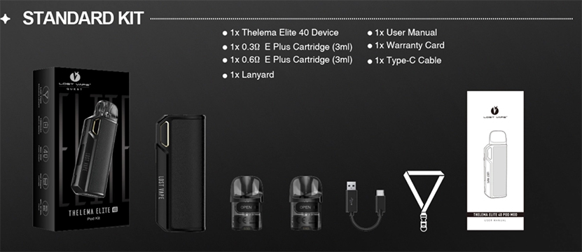 Lost Vape Thelema Elite 40 Kit Package