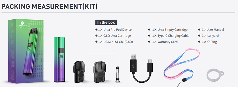 Lost Vape Ursa Pro Pod Kit Package