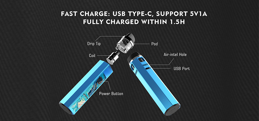 OneVape Mace55 Pod Kit Structure