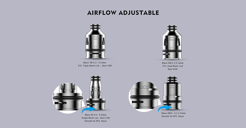 OneVape Mace Replacement Pod Cartridge Airflow Adjustable 