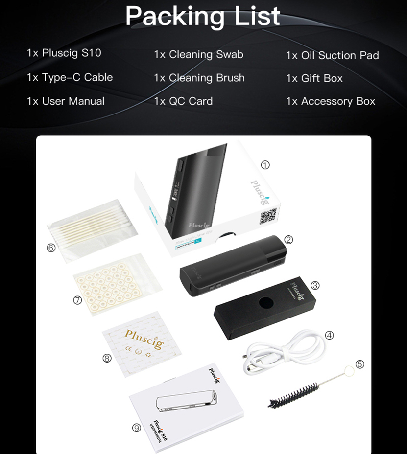 Pluscig S10 Heat Not Burn Device Package