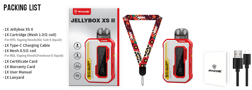 Rincoe Jellybox XS 2 Kit Package List