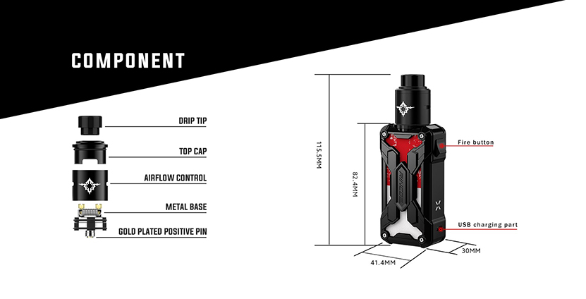 Rincoe Mechman Nano 90W RDA Kit Features 3