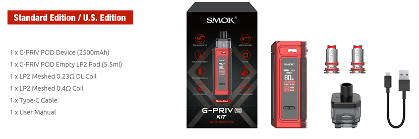 SMOK G-Priv Pod Kit Package