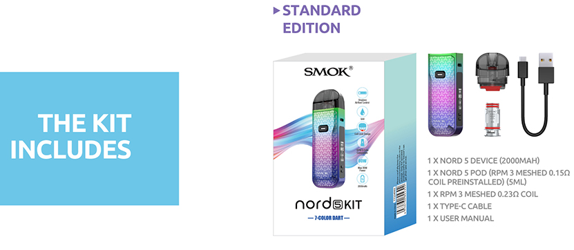 SMOK Nord 5 Kit 2000mAh 80W Pod System Kit