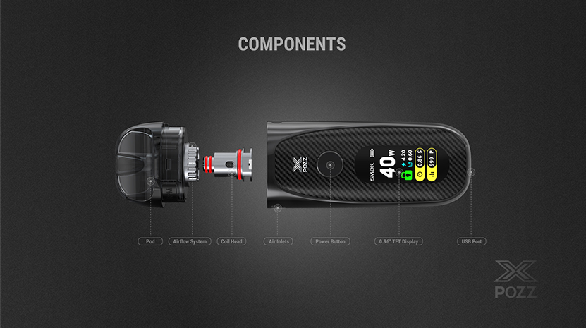 SMOK POZZ X Kit 40W 1400mAh 4.5ml Pod System Kit