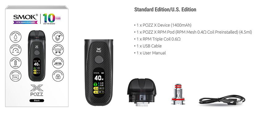 SMOK POZZ X Kit Package