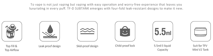 SMOK TF D SubTank Atomizer Features